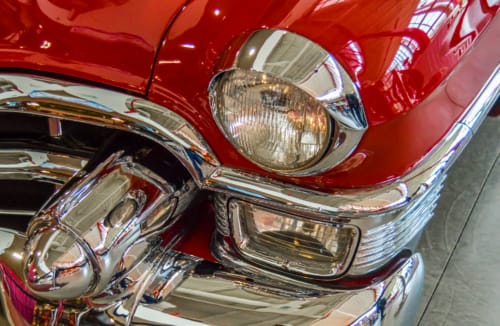Red 1953 Cadillac Coupe Deville 