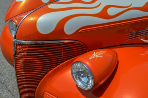 Orange Chevy Hot Rod